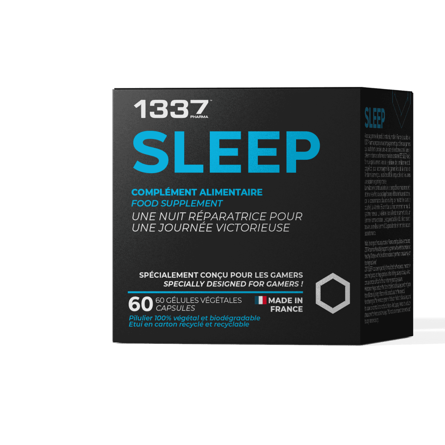 1337 SLEEP fue desarrollado con ingredientes especiales - valeriana, melatonina y amapola