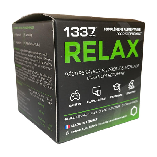 1337PHARMA RELAX   Rhodiola y vitamina B2. ¡Duerme más profundo y recupere tu energía!
