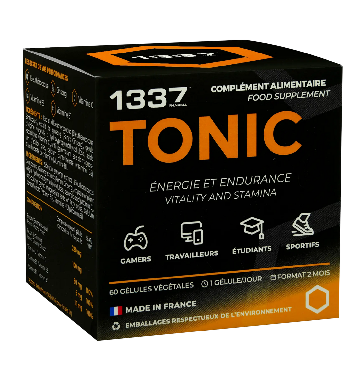 1337 PHARMA TONIC1337 TONIC is a toning food supplement created to revive the tired body and lack of energy.