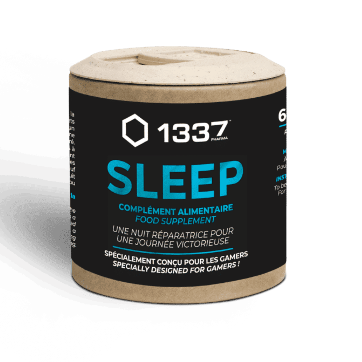 1337 SLEEP fue desarrollado con ingredientes especiales - valeriana, melatonina y amapola 