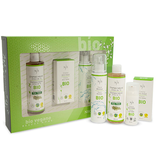 Pack de belleza Bio 3 productos (NIRVANA SPA) Crema Bio, Champú Bio con árbol de Te, Agua Micelar Bio