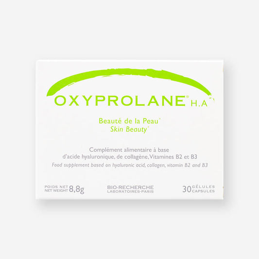 OXYPROLANE HA (BIO-RECHERCHE) Reduces the appearance of wrinkles Maintains the luminosity and flexibility of the skin Slows down hyperpigmentation 